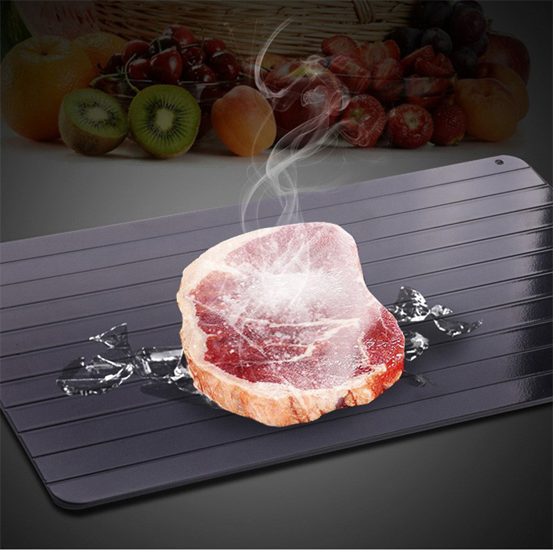 Snabbt avfrostande bricka RAPID TEPPLATS Magic Board för Frozen Foods Food-Safe Aluminium Quick Thaw Defrosting Tray for Kitchen