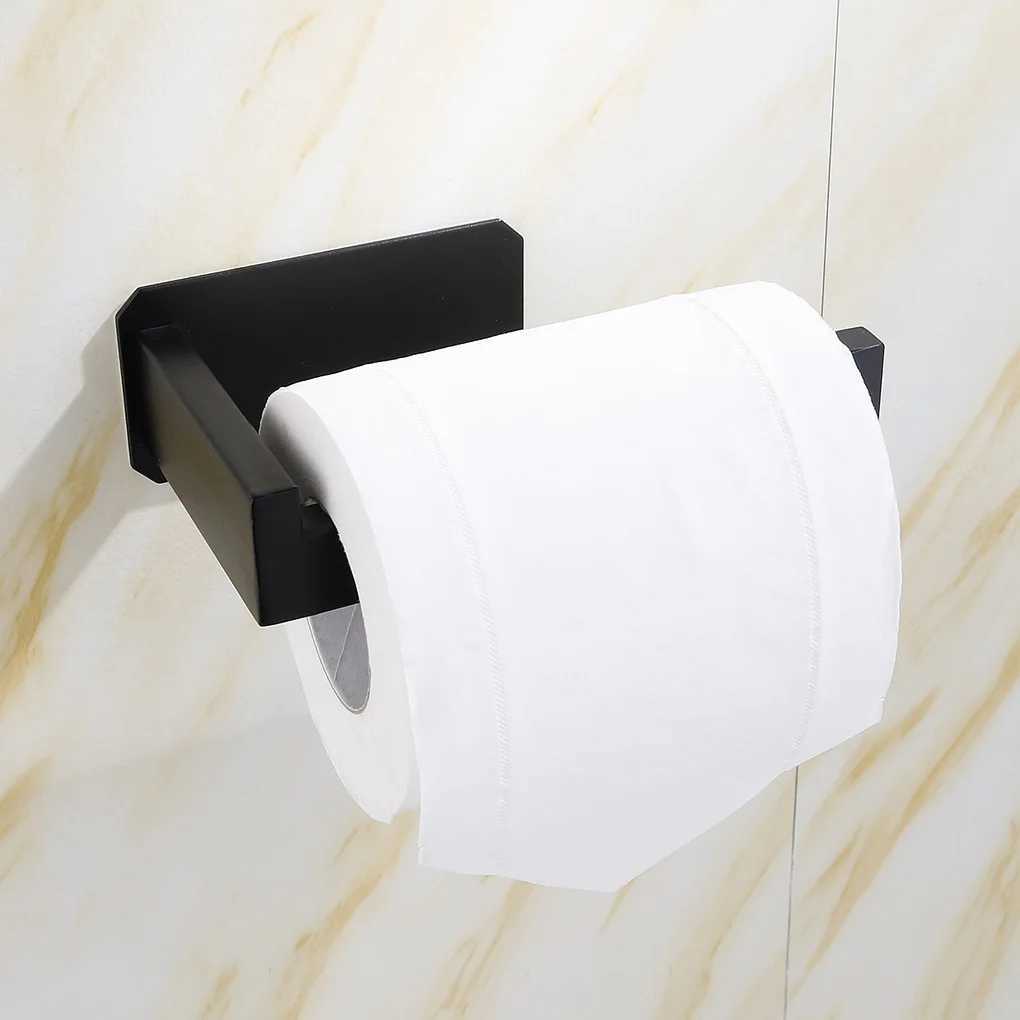 Держатель туалетной бумаги Держатель туалетной бумаги ткань стойка настенной настенный настенный ванная комната кухонная держатель для бумаги для ткани крюк современный черный вешалка 240410