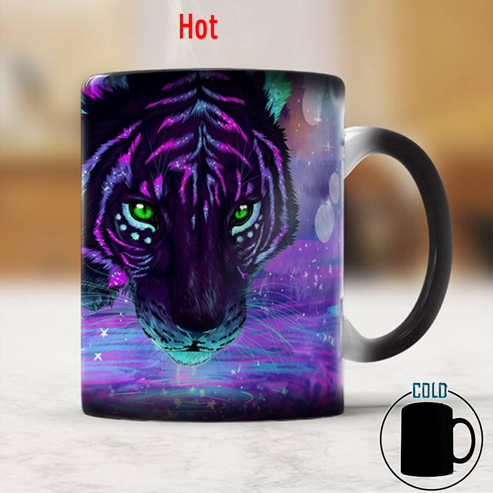 Magic Tiger Coffee Color Changing Mug 350ml Heat Sensitive Ceramic Tea Milk Cup