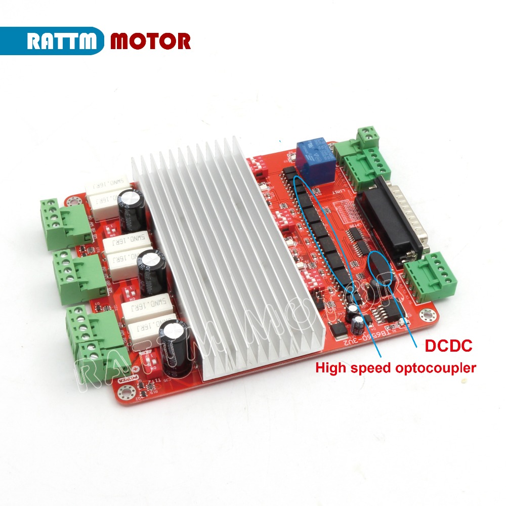 Yüksek Hızlı Optocoupler TB6560 Step Motor Sürücüsü 3axis veya 4 Eksen CNC Kontrolör Kartı DB25 Bable