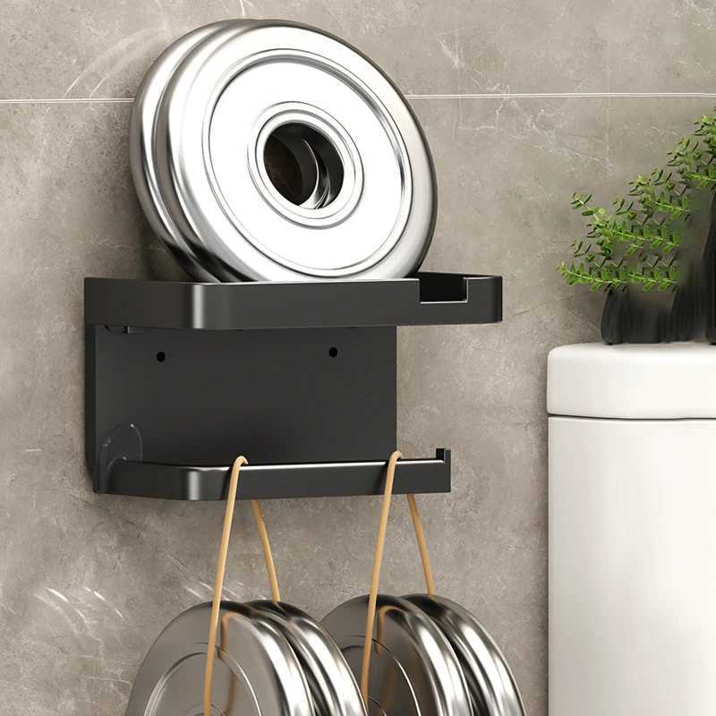 Toilet Paper Holders New Toilet Paper Holder Wall-Mounted Paper Roll Holder Storage Tray Toilet Organizer Phone Stand Bathroom Accessories 240410