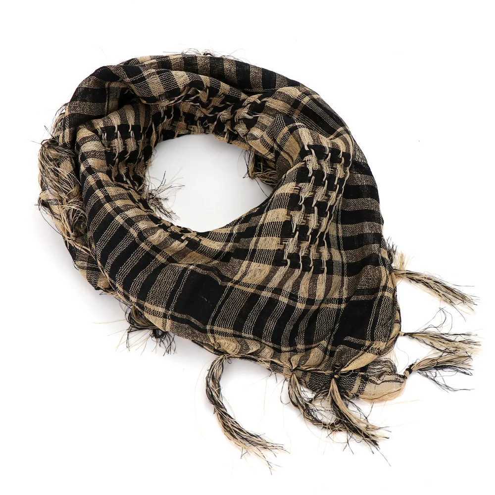 Scarves 2023 New Fashion Mens Lightweight Square Outdoor Shawl Military Arab Tactical Desert Army Shemagh KeffIyeh Arafat Scarf Fashion 240410