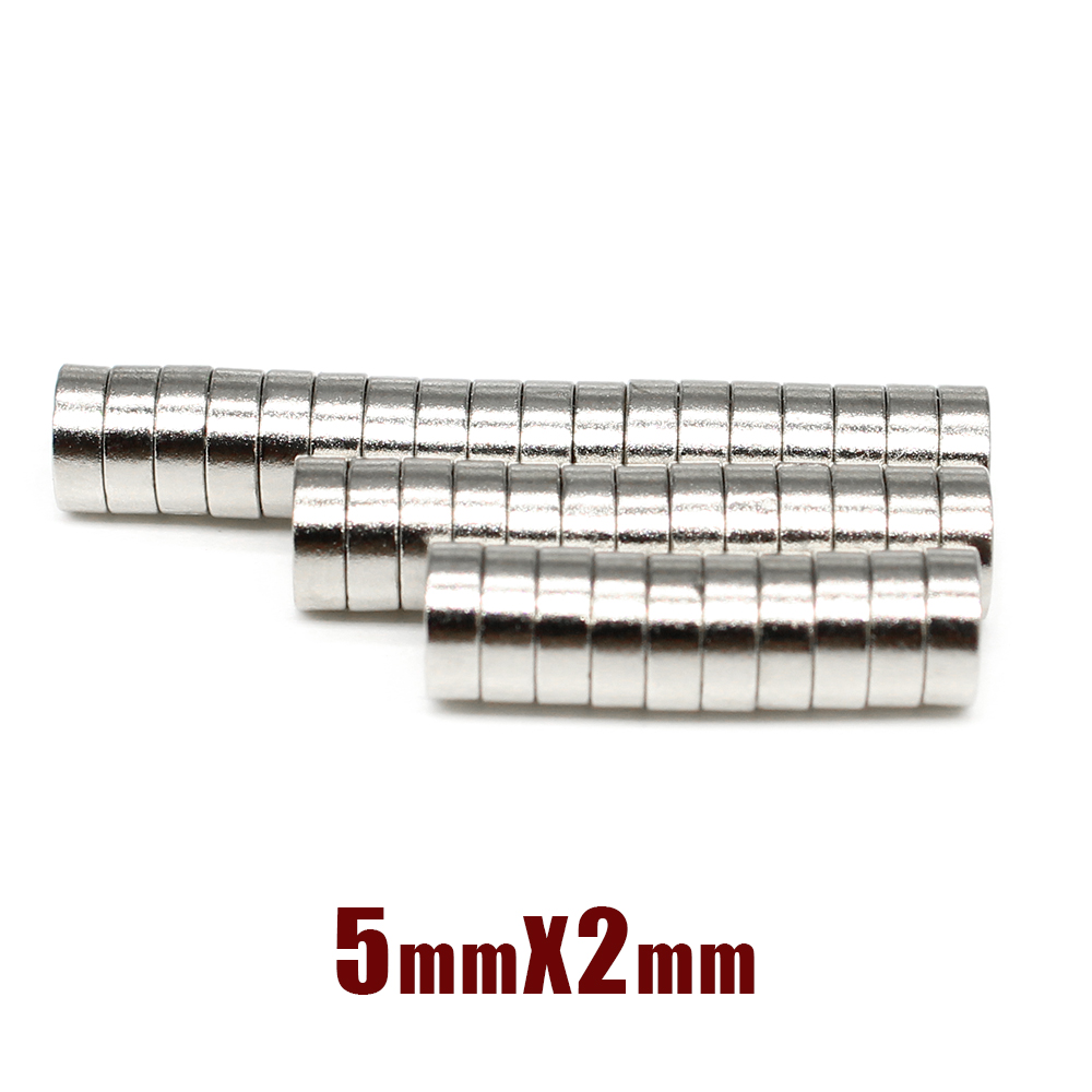 50/100/200/500/1000/5x2 희토류 강한 자석 5x2mm 작은 둥근 자석 디스크 5mmx2mm 영구 네오디움 자석 5*2