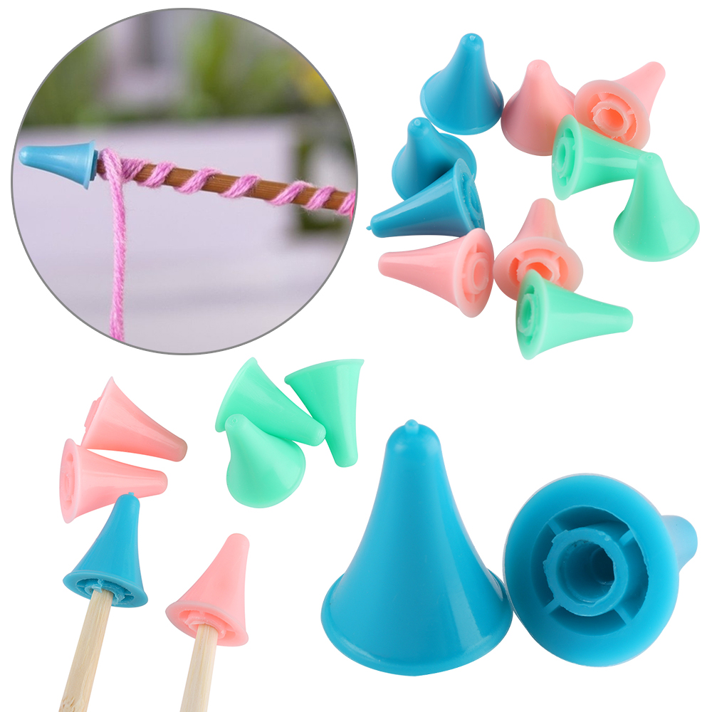 10/DIY Crafts Cone Shaped Knitting Needles Point Rubber Soft Stoppers Protectors Sewing Accessories Supplies