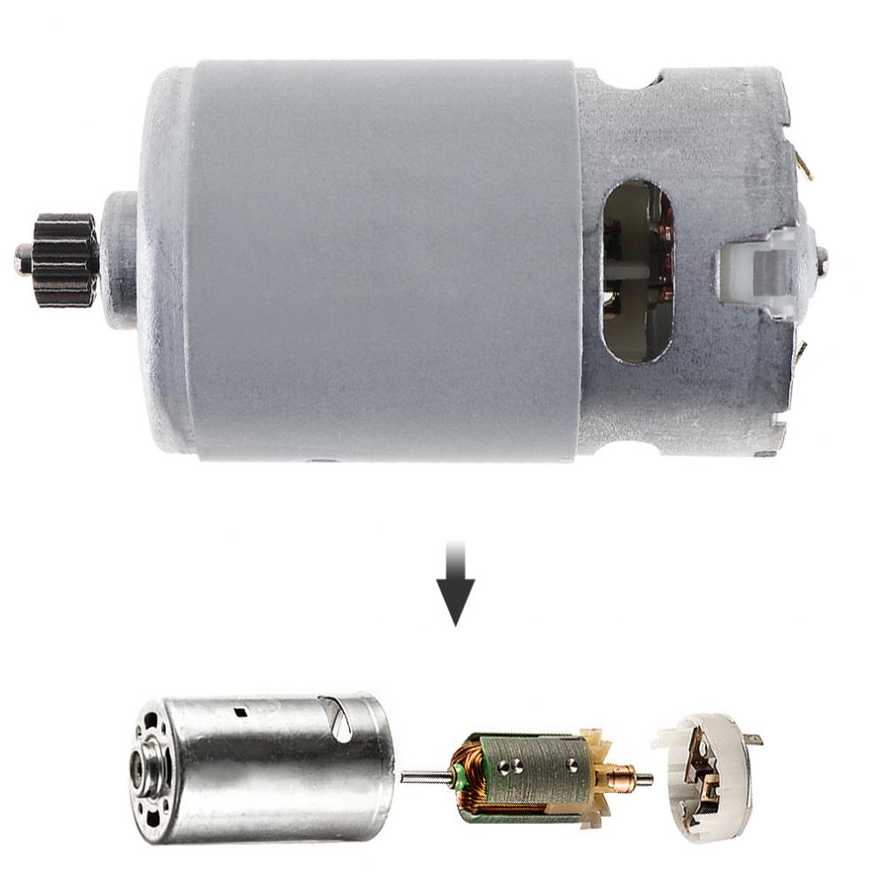 Rs550 12V 16.8V 21V 25V 19500 rpm DC Motor med två-växlad 12 tänder och växellåda med hög vridmoment för elektrisk borr / skruvmejsel