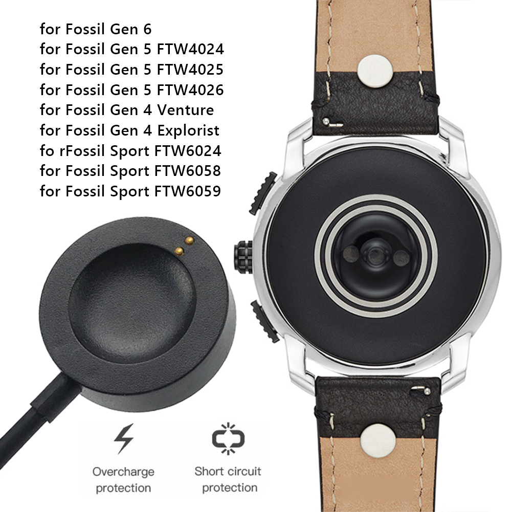 Smart Watch Charging Cable USB -laddningskabelbasladdare för fossil Gen 6 5 4 Venture Explorist/Fossil Sport Smart Watch