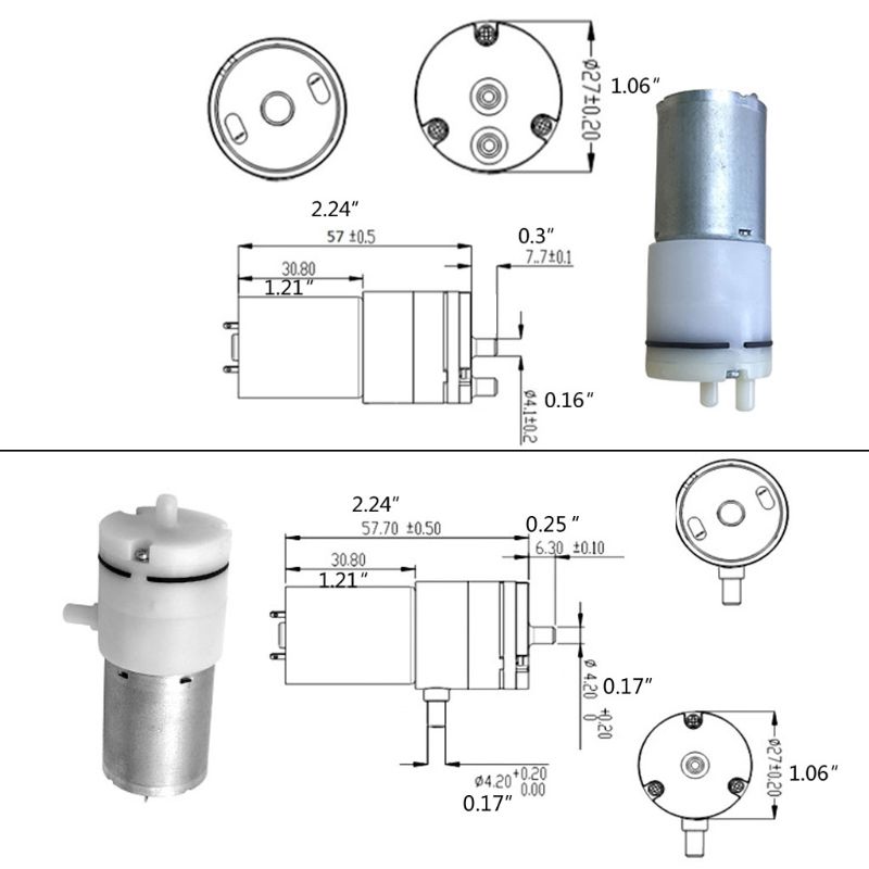 DC12V 370 Electric Micro Membran Vakuum Luftpump Lågbuller Mini Booster DIY Ersättare för Dricker Equipment Beauty Device