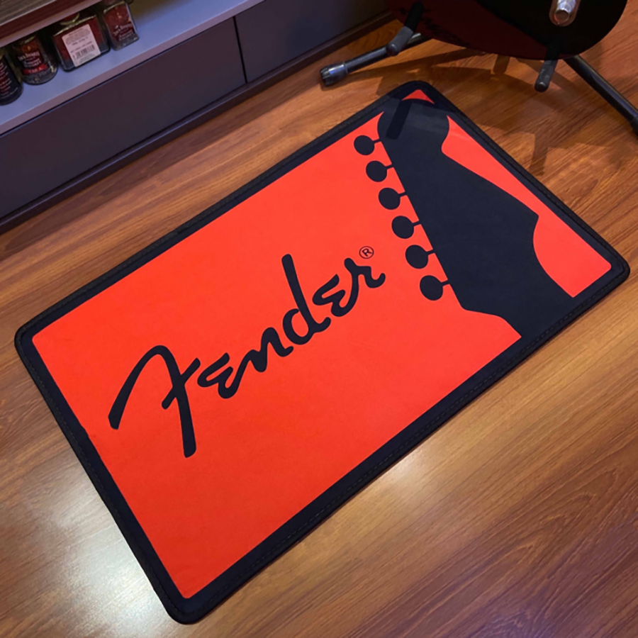 Fender Gitarre gedruckte Musik Flanellbereich Teppich gedruckt Zimmer Badezimmer Matte Floße Teppich für Wohnzimmer Schlafzimmer Home Dekoration