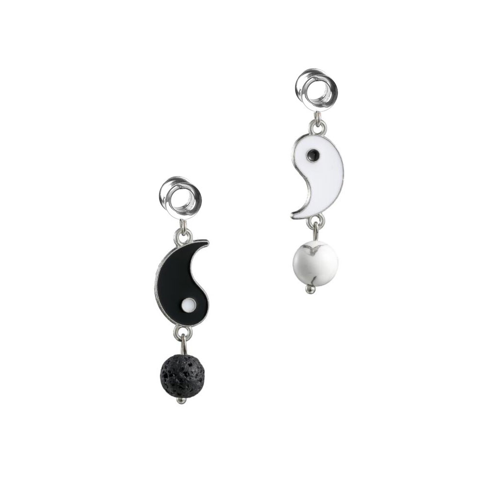 Leosoxs 1 over in bianco e nero tappo in bianco e nero e tunnel orecchio le orecchie dell'orecchio espansore barella da 6-25 mm piercing Oreja Body Jewelry
