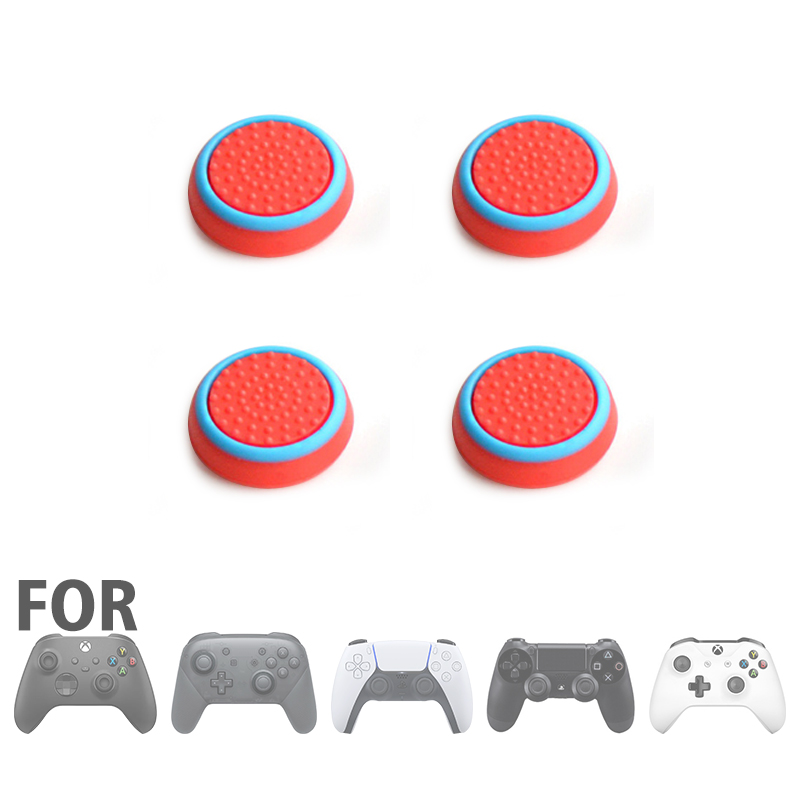 4st Non-Slip Silicone Analog Joystick Thumbstick Thumb Stick Grip Caps Fall för Xbox 360 Xbox One PS3 PS4 PS5 Controller