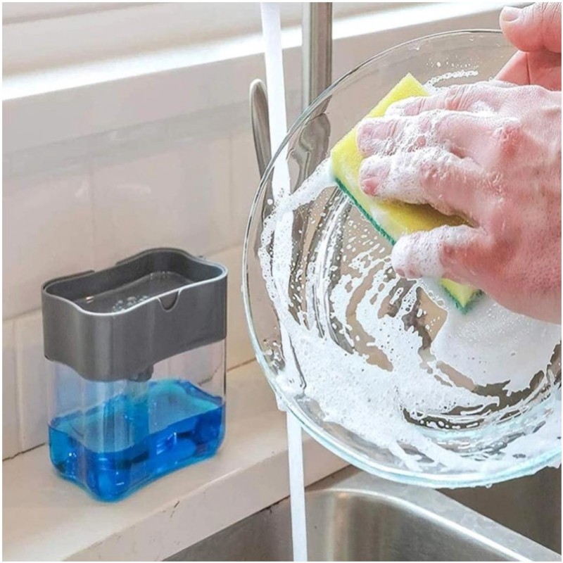 liquid soap dispensersScrubbing Liquid Detergent DispenserPresstype Liquid Soap Box Pump Organizer Kitchen soap dispenser Sponge