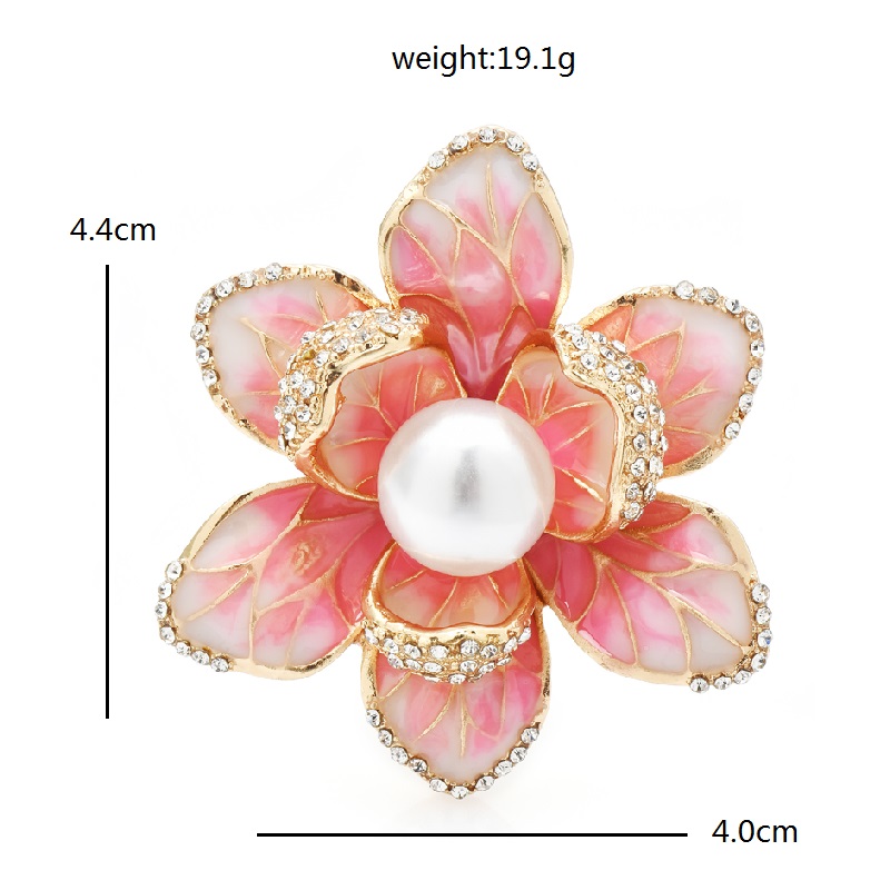 Wulibaby Pearl emalia broszki kwiatowe dla kobiet unisex 4-kolorowe piękne kwiatowe biuro biurowe broszki prezenty