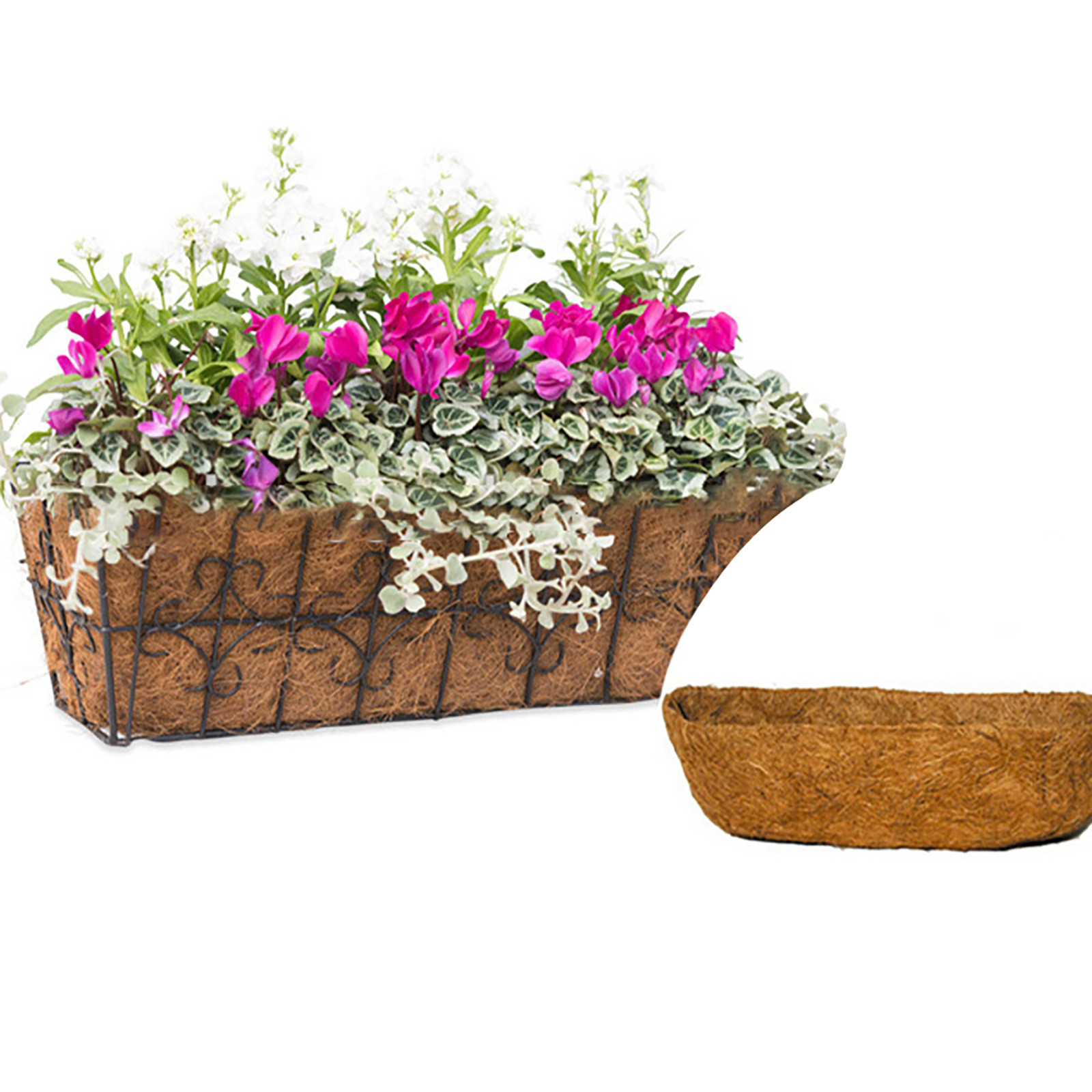 Panier suspendu noix de coco Fibre Flower Pot Planter Inserts Remplacement de la doublure pour le mur de fleur