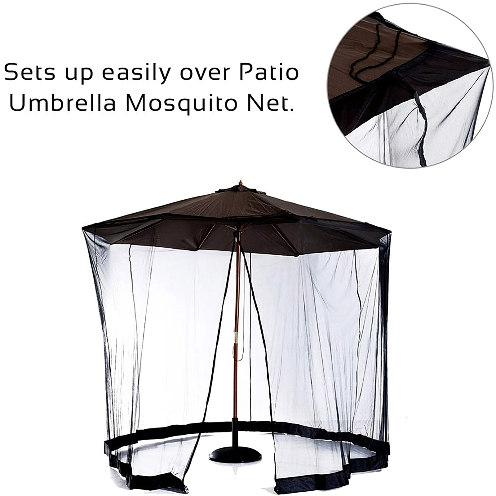 300x300x230cm Umbrella Cover Mosquito Netting Screen For Patio Table Umbrella Garden Deck Furniture Zippered Mesh Enclosure Cove