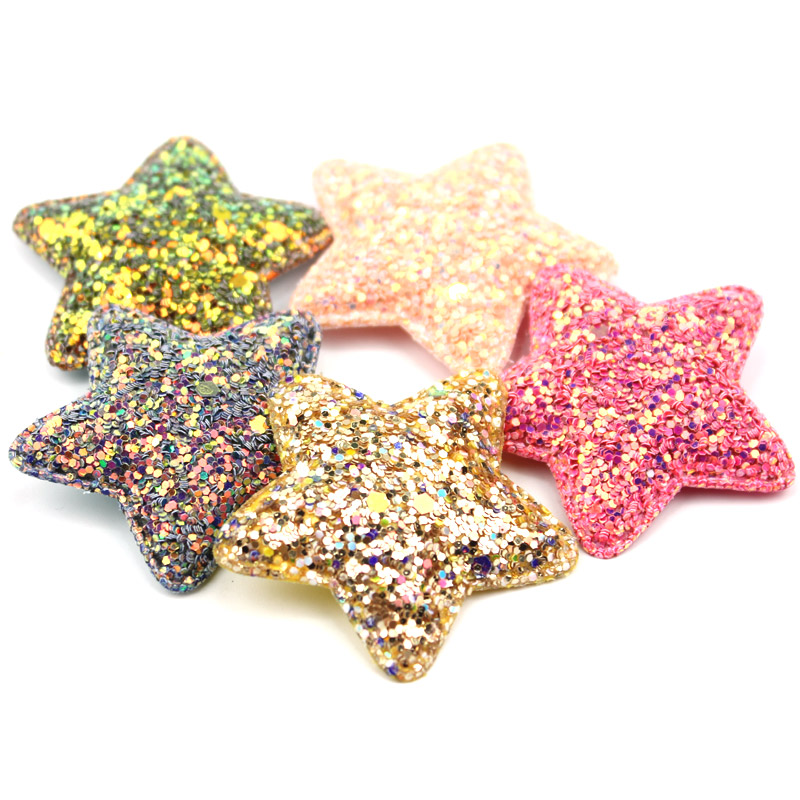 5cm paillettes étoiles forme d'étoile appliques rembourrées pour enfants