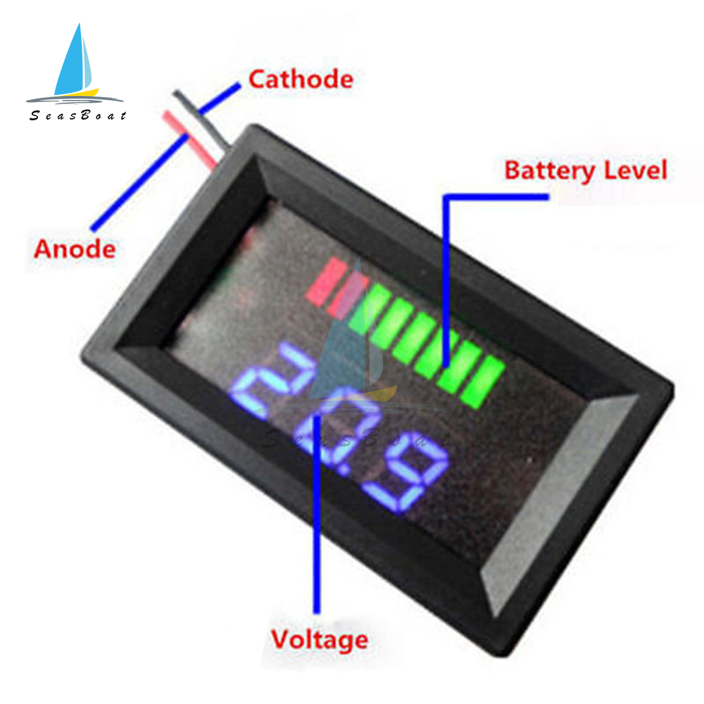 Autobatterie -Ladungsniveau -Anzeige 6 V 12 V 24 V 36V 48 V 60 V 72V Lithium -Batterie -Kapazitätstestanzeige LED Tester Voltmeter