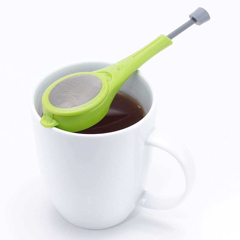 Creative Tea Strainer Reusable Tea Infuser Built-in Plunger Portable Food-grade Plastic Tea&Coffee Strainer Kitchen Gadgets