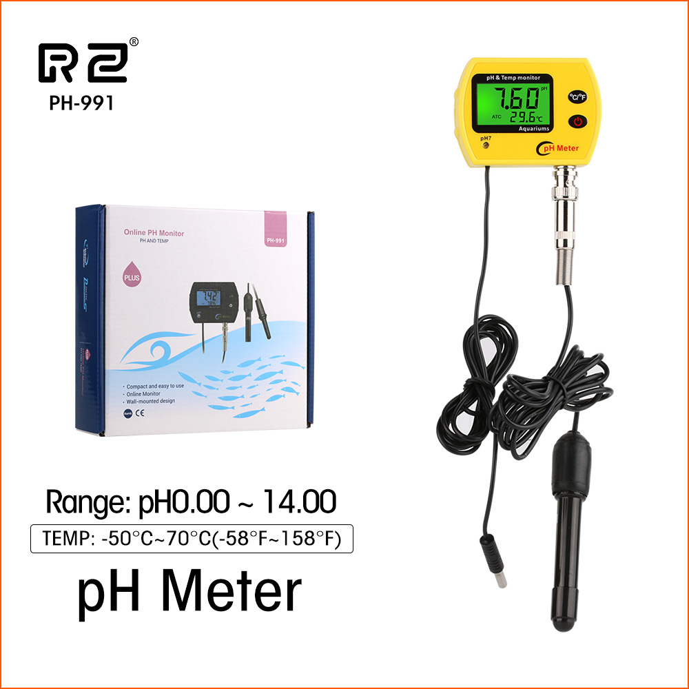 Medidor de pH en línea Medidor Portable LCD Digital Water 0.01ph Medidor Tester Acidímetro Monitor de calidad del acuario con luz de fondo