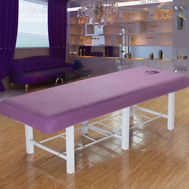 Couleur continue Nouvelle table de massage à rayures Lit Ajusté Filde élastique Couvre en caoutchouc en caoutchouc Masage de massage Spa Couvercle avec trou de visage