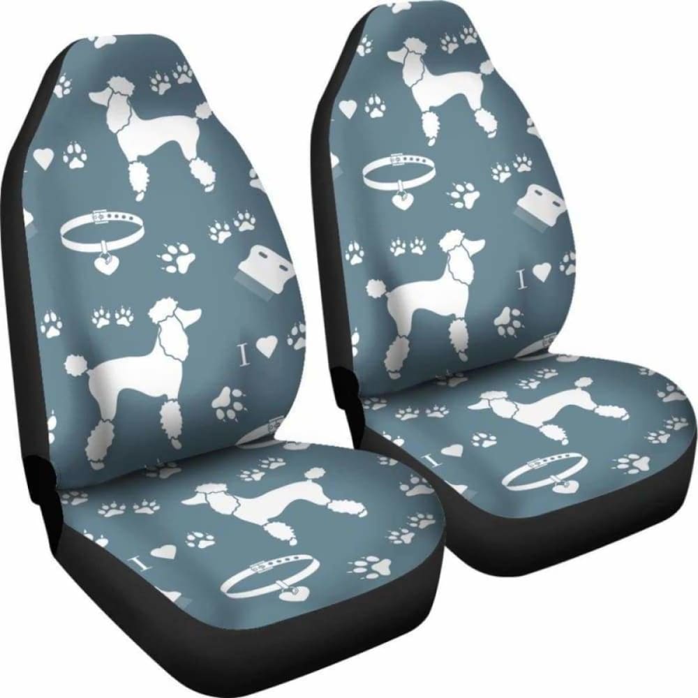 Pudle Dogs Pets Animal SAM SAT Okładki, opakowanie 2 uniwersalnej osłony ochronnej przedniego siedzenia