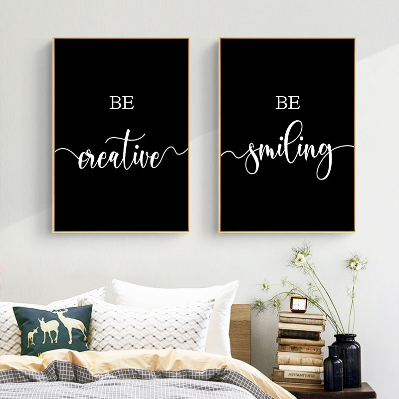 Black Minimalist Inspiring Quotes Canvas Peinture Modern Wall Decorative Affiches salon Bureau Art Picture Home Decoration