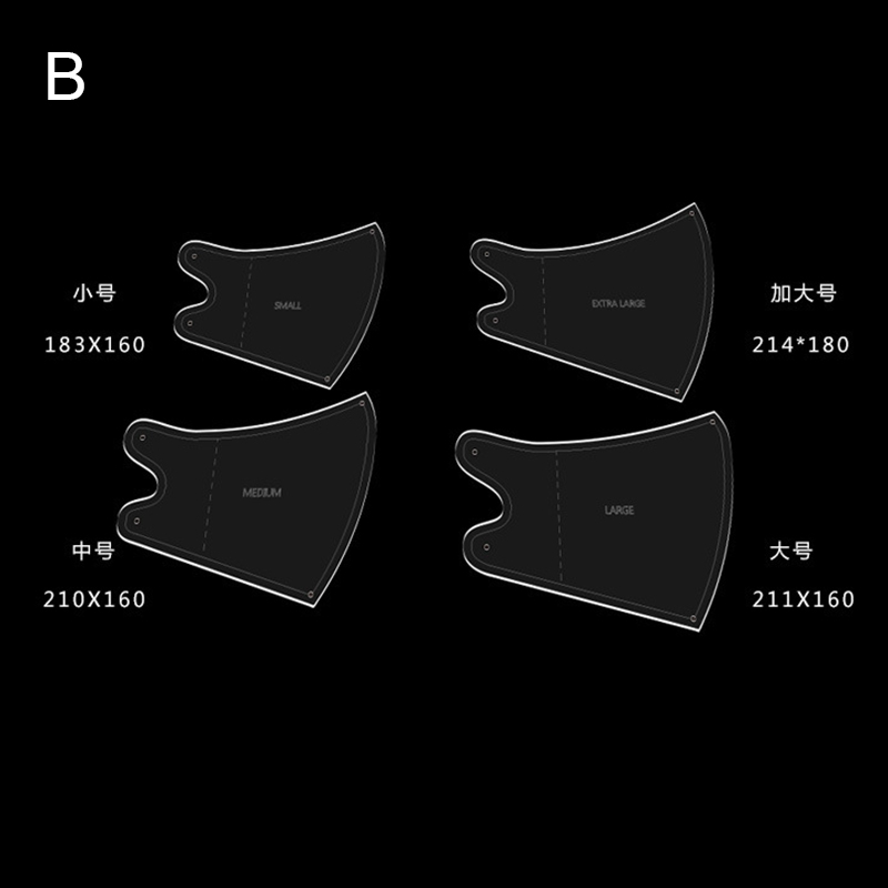 Acryl naaipabloon gezichtsmasker naaigaartpatronen voor doe -het -zelfmasker maken sjabloon herbruikbaar naaipatroon