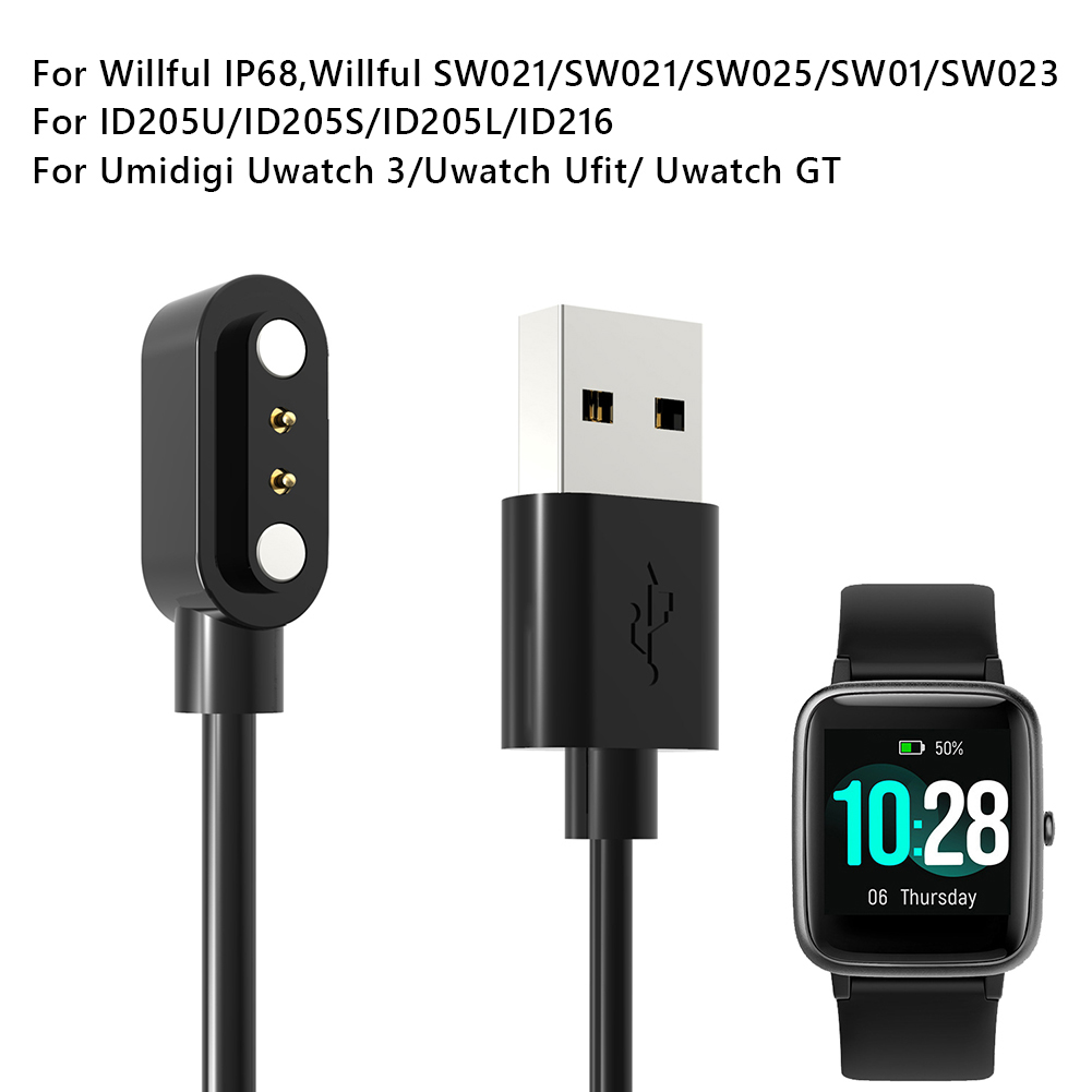 Cavo di caricabatterie USB magnetico volontaria IP68/SW021/SW025/SW01/SW023/ID205U/UMIDIGI UWATCH 3 SPORT OROLOGI