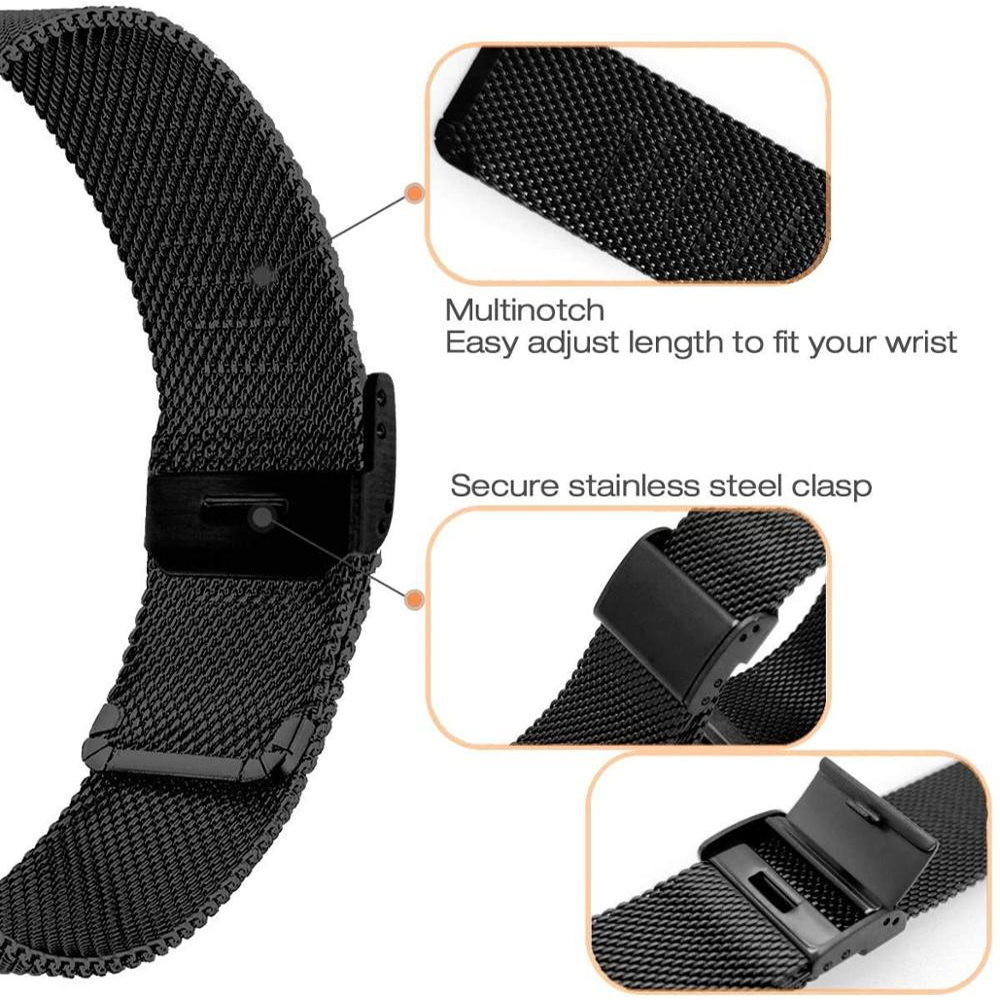 Milanese Strap For Garmin Forerunner 255 255S 158 55 245 645M Metal Bracelets For Vivomove HR Vivoactive 3 4 Venu SQ 2 Plus Belt