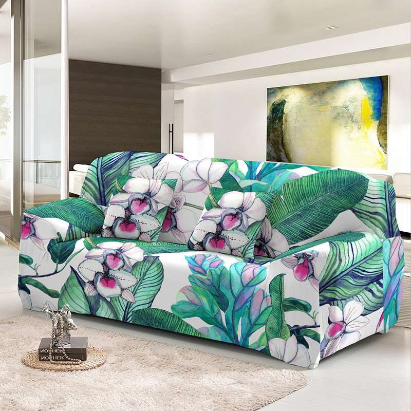 Bloemenpatroon Elastische bankafdekkingen voor woonkamer wasbare All-Cover Sectional Corner Couch Cover L Forme Slipcovers Drop Ship