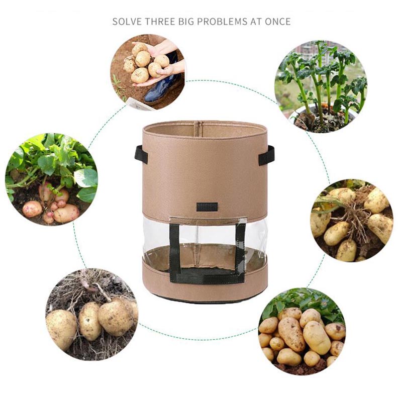 New Potato Plant Grow Bags with window home garden pot greenhouse Vegetable Growing Bags jardin Vertical Garden Bag planter