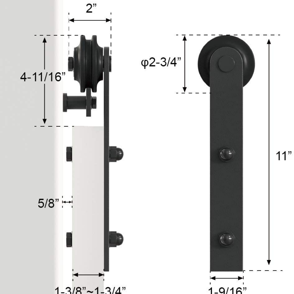 Gedden 4-16ftシングルドアバーンドアスライドハードウェアI字型ハンガーレールシステムスライディングドアプーリーセット