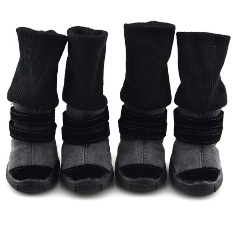 4 stcswinter huisdier hondenschoenen anti-slip huisdier puppy sneeuwschoenen voor chihuahua yorkie huisdier honden sokken laarsjes voor huisdieren schoeiselproducten