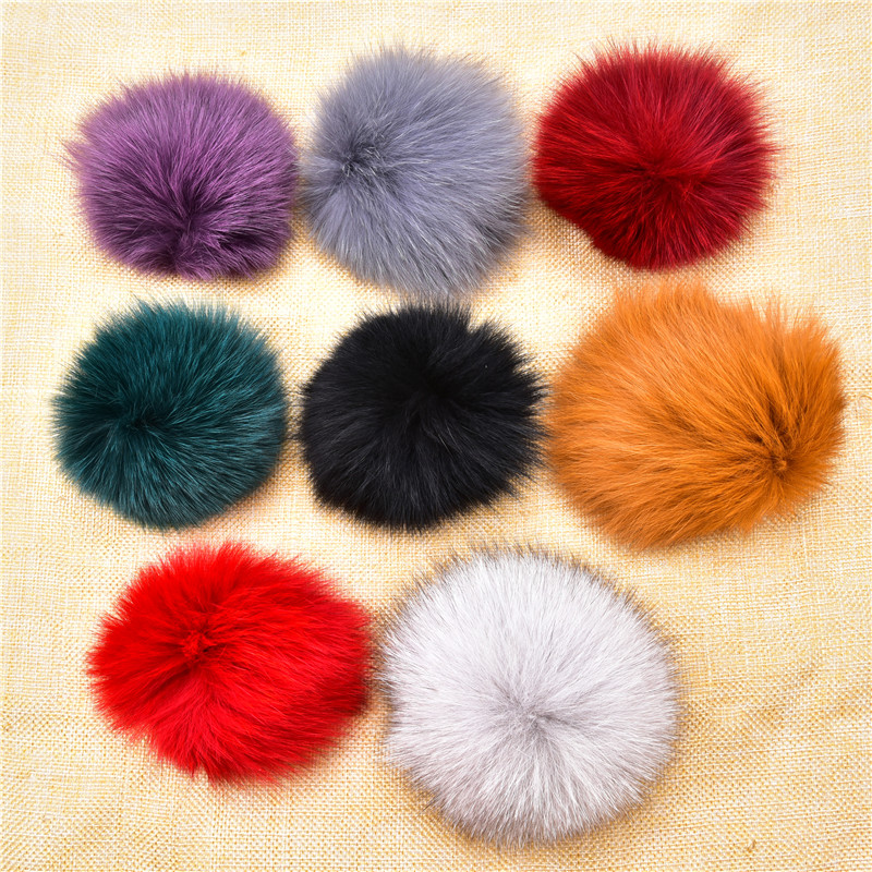 8cm Falso Hairball Hatball Ball Diy Luxury Fur Faux Fox Handmade Hair Multicolor Knit Hat Roupas Acessórios de Roupa Com Branco de Borracha