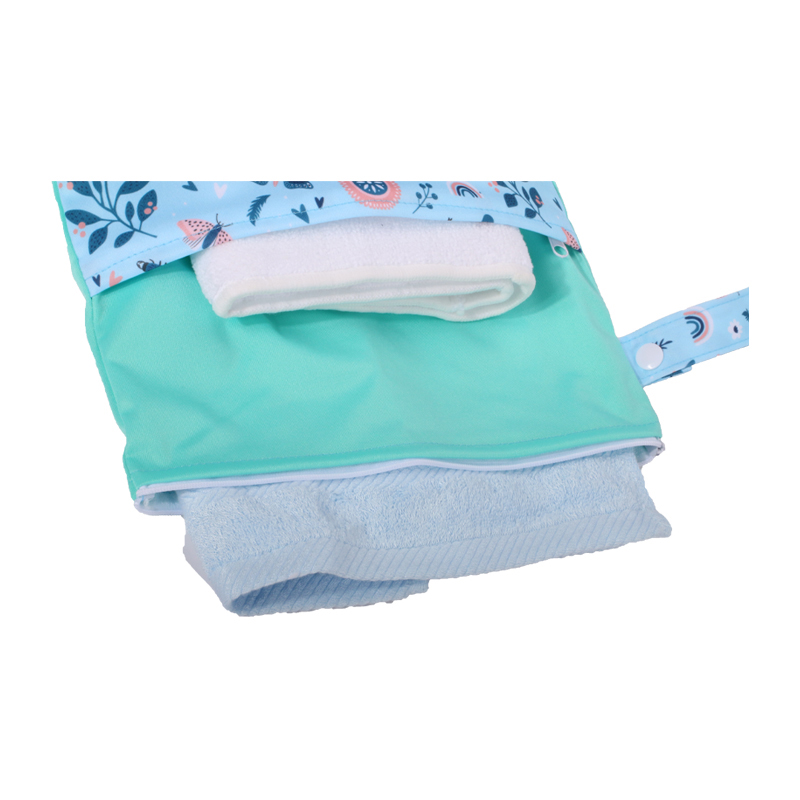 Multi Reusable Baby Nappies Bag Wet Dry Mammy Bag With Double Pocket Cloth Handle Wetbag Waterproof 25*35CM Wholesale Dropship