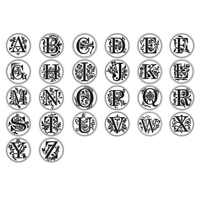 Clássico 26 letra A-Z alfabeto de vedação inicial vedação de cera selo antigo selo post pós