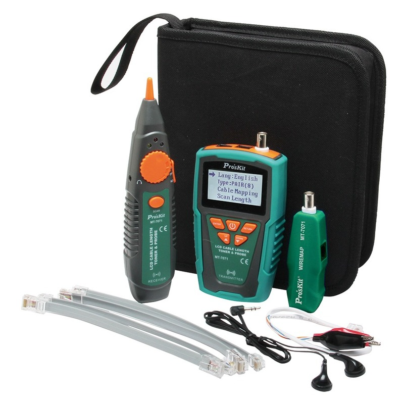 PROSKIT MT-7071 Réseau Cable Cable Tester Tester Finder LCD Audio Cable Longueur Line Contrôle Patrol Instrument