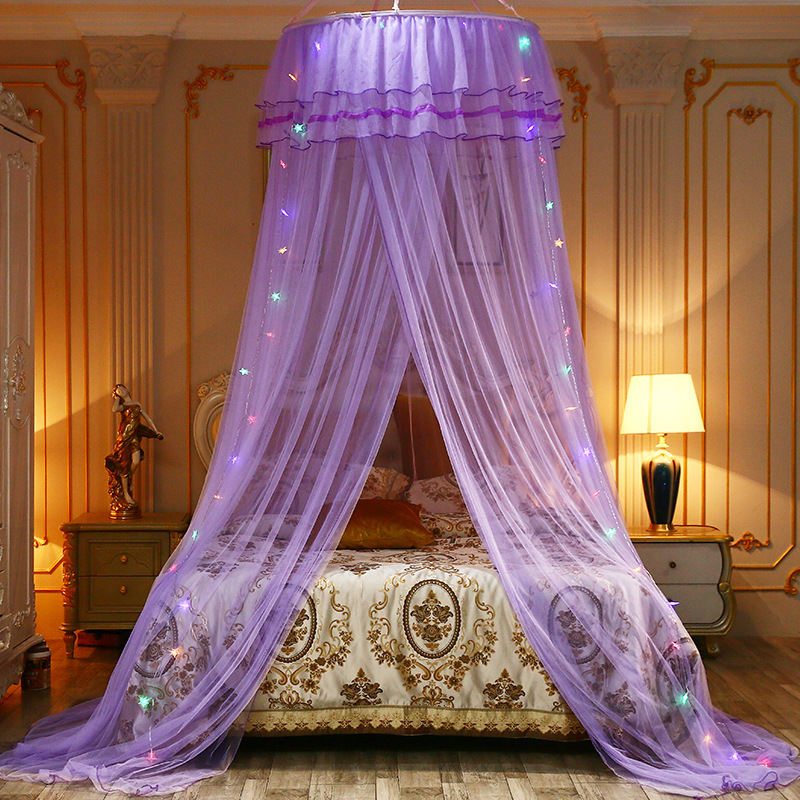 Mosquito Net pour lit double dôme à une porte à porte à porte couture de lit de lit Été empêche les moustiques décoration de chambre à domicile romantique