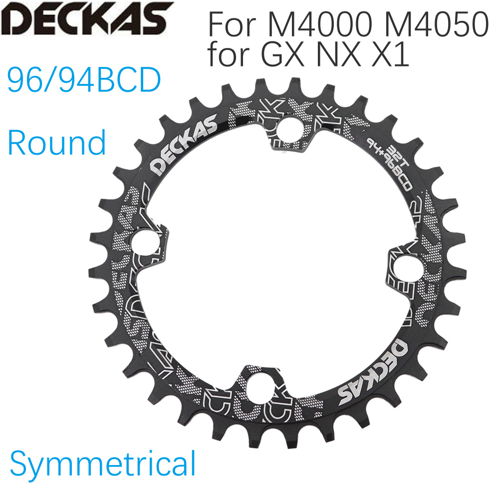 Deckas Chainring 96 BCD Round 32 34 36 38 T لوحة أسنان واحدة MTB Mountain Bike 96BCD ROAD M4000 M4050 NX GX X1