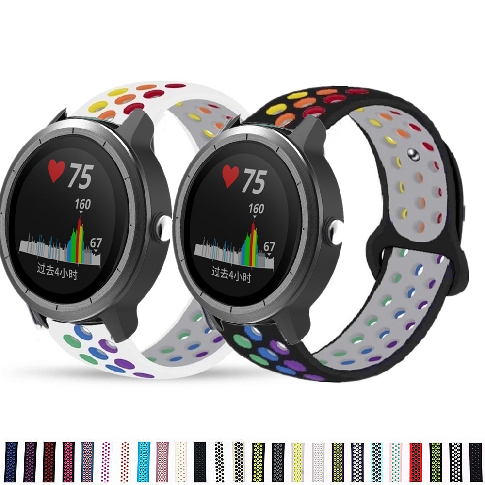 Garmin for Garmin vivoactive 3 Music Vivomove HRシリコン通気性スポーツブレスレットフォーフォーランナー245 645 VENU SQストラップ