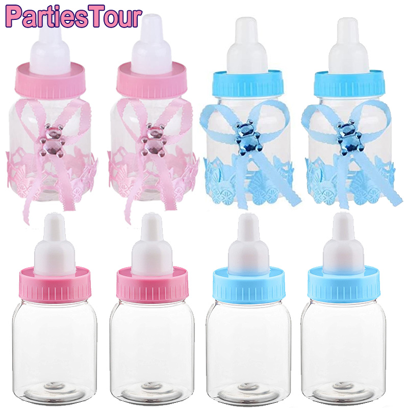 Feeder Style Candy Bottle for Baby Shower Favors Filtable Mini Bottle Candy Gift for Boy Girl recém -nascido Baptismo Birthday Birthday