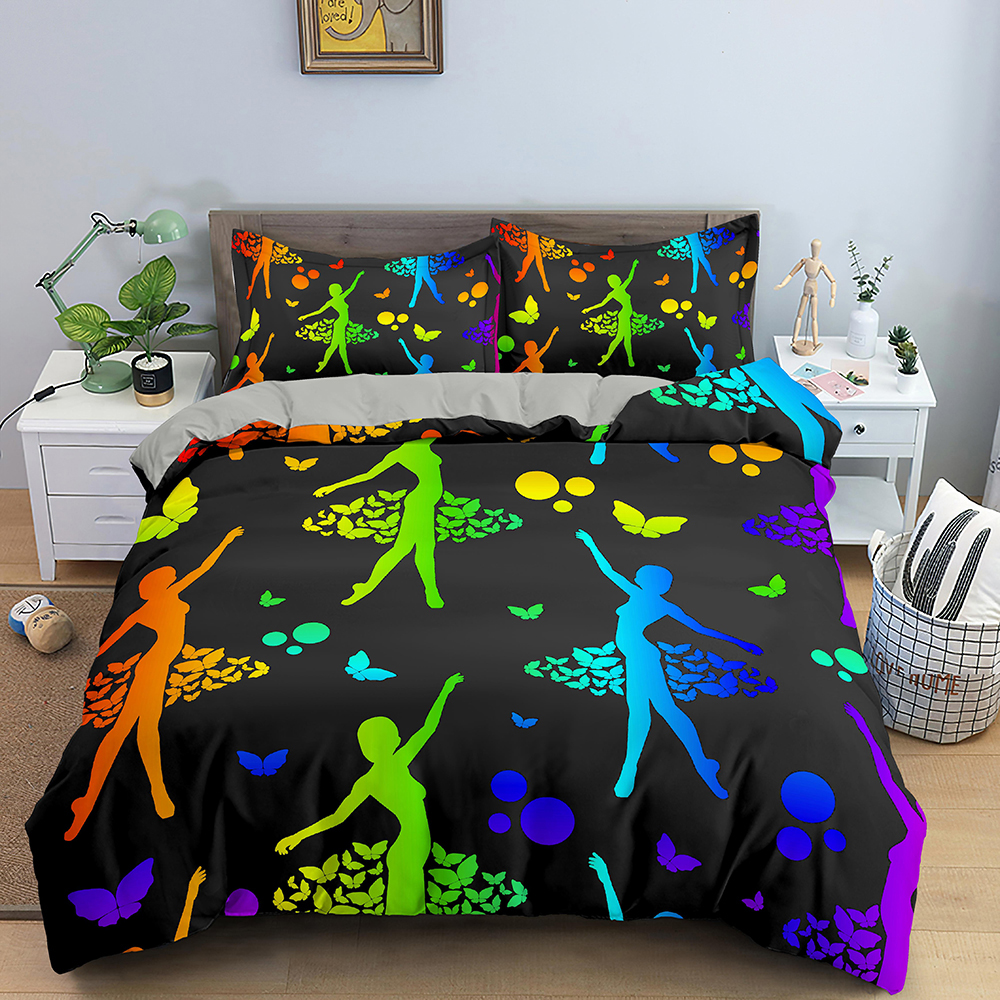 Modern sängkläder set blommönster täcke täcke sovrum 3d polyester täcke täckning söt persika kung storlek för flickor kvinnor gåva