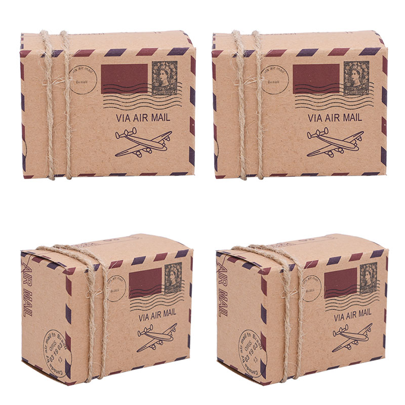 Aircraft Forme Kraft Paper Candy Box thème de voyage Boîte de bonbons