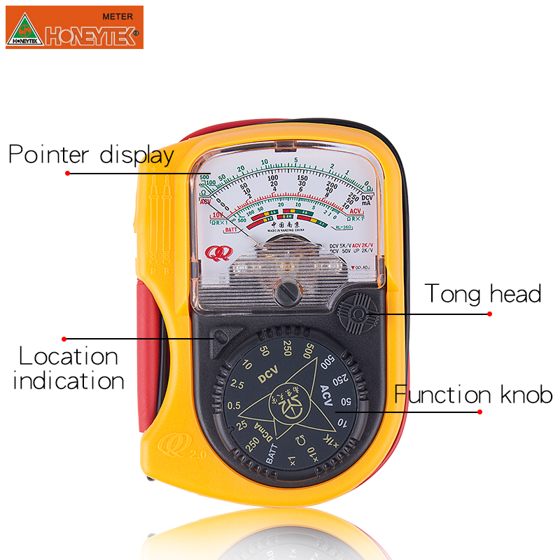 Professionele mini -test Analoge multimetertestermeter Elektricien Onderhoudsapparatuur Spanning Stroomweerstandscapaciteit