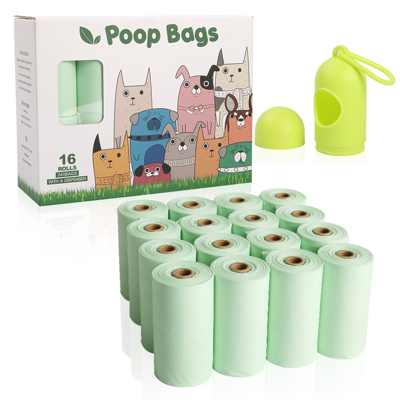 Corn starch 100% biodegradable and compostable dog poop bags ,dog waste bag,poo bag,poop bag with a dispenser