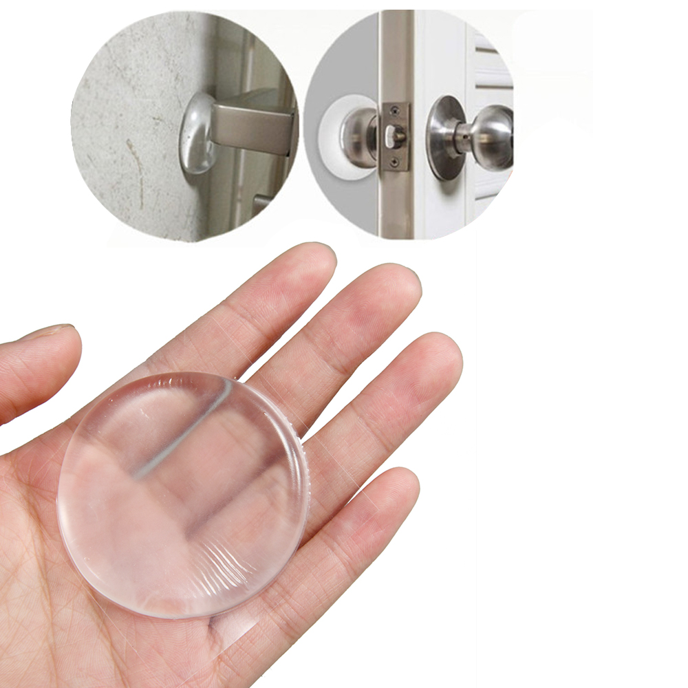 Transparent Wall Protector Door Handle Bumper Protective Plug Non-slip Self-adhesive Round Door Stop Muffler Door Stop