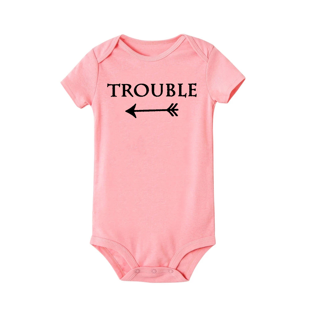 Bodyborn Bodysuits Double Trouble Twin Kids UNISEX Short Short Romper Suituits Outfits Boys Girls Born Crawling Clothing