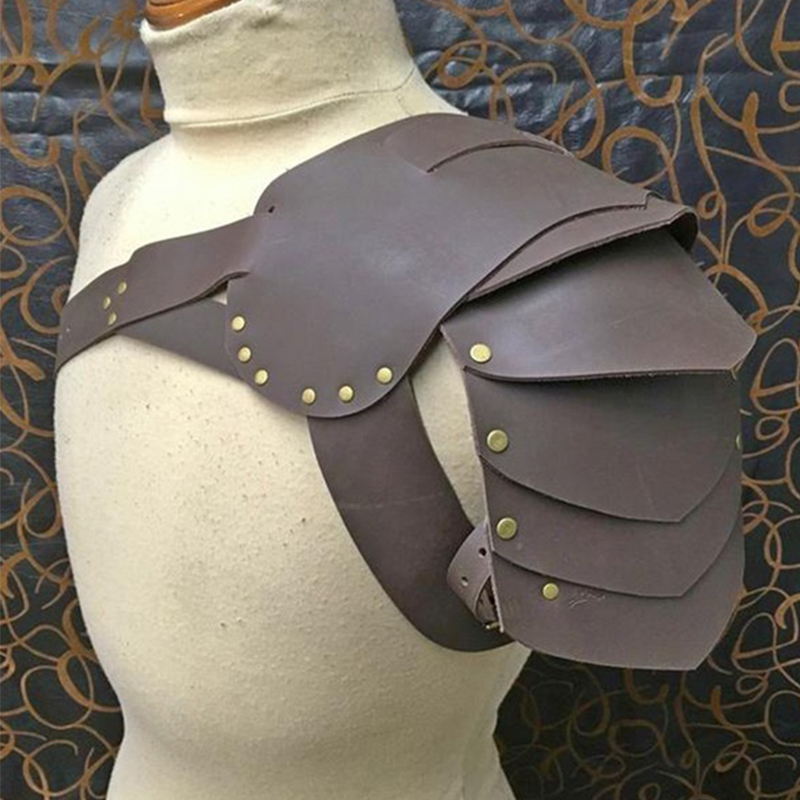 Armure médiévale épaule Viking Warrior Pauldrrons Gladiator Cosplay Costume accessoire Pu Leather Renaissance ARMOR ARMOR