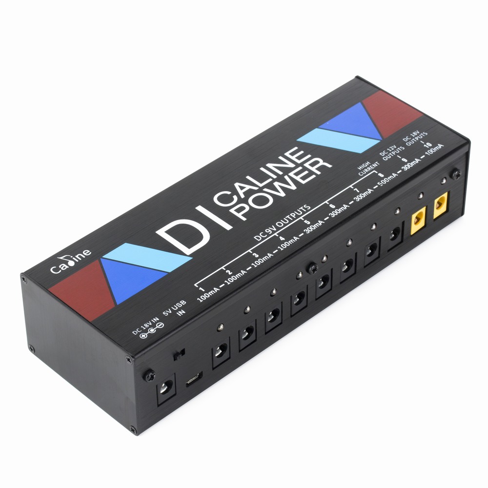 Caline CP-2010 DI Box Multi Power Supply AC 110V-240V 18W 10-Ways Box Direct Power Saídas para efeitos de acessórios de guitarra de pedal