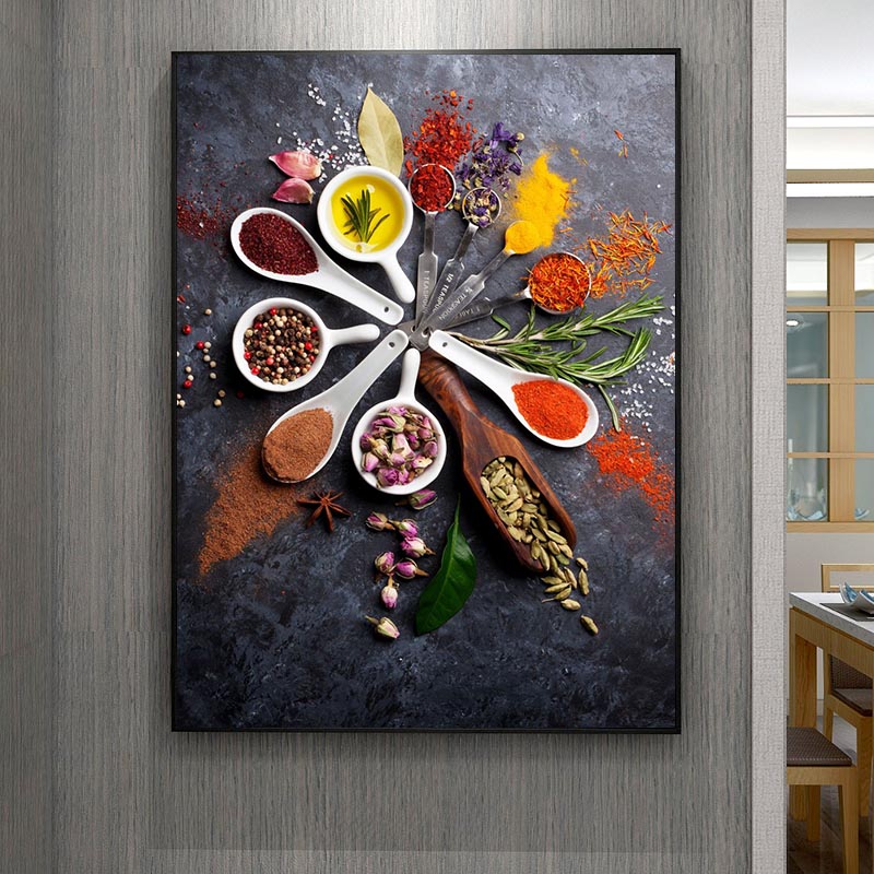 Erbe arte della parete della cucina spezie che cucina in tela dipinto di decorazioni la casa nordica poster e stampe della sala da pranzo non cornulati