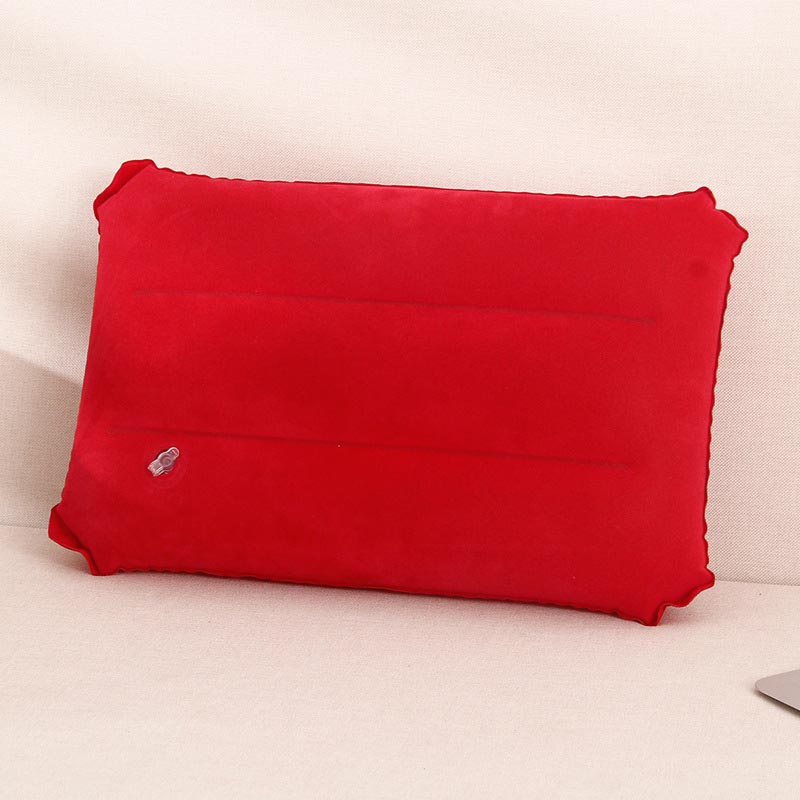 Mini Travel Pillow Blow PVC Flocks Nap Square Oreiller